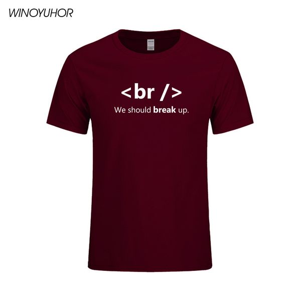 

html humor break up t shirt men new summer style computer programmer t-shirt cotton geek casual male tee streetwear