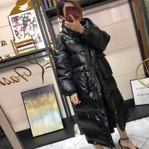 

coat white duck winter women korean down loose puffer jacket chaqueta mujer 120605 yy1402, Black