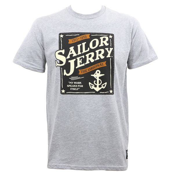 

sailor jerry tattoo our seal anchor logo grey heather slim fit t-shirt s-3xl new fashion t shirts tee