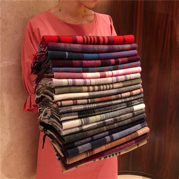 

fashion women wool scarves 200x70cm winter tippet solid big warm shawl wrap tassle thicken blanket scarf, Blue;gray