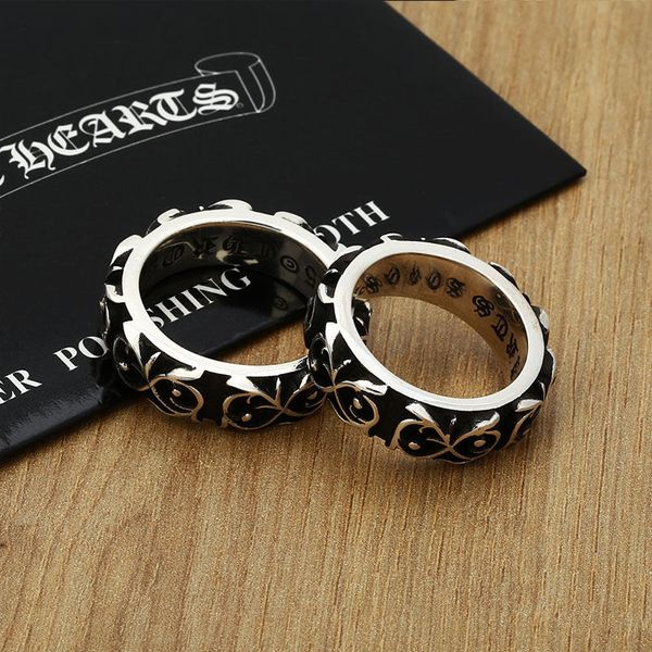 

Chrome Heart Eternal Rattan Ring Fashion Trendy Punk Hip Hop Single Mens Assertive Ring Couples Couple Rings