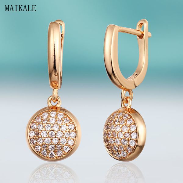 

stud maikale simple cubic zirconia ball earrings for women gold zircon drop charm earings fashion korean jewelry, Golden;silver