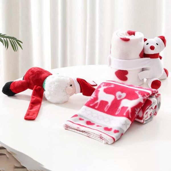 

comfort toy velvet christmas gift blanket baby print appease toy blanket christmas decoration