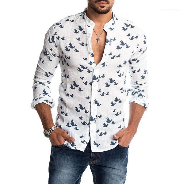 

mens designer shirts fashion long sleeve stand collar casual shirt spring summer print mens tees male clothing, White;black