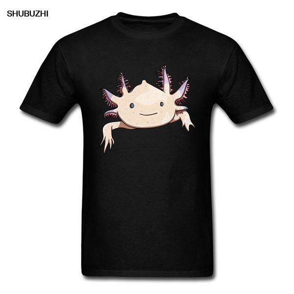 

axolotl friend забавный мультфильм животных печать мужчины футболки 100% хлопок топы рубашки плюс размер повседневная o-образным вырезом с к