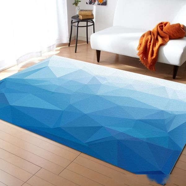 

triangle color block blue gradient carpets for living room bedroom area rug kids room play mat 3d printed home large carpet