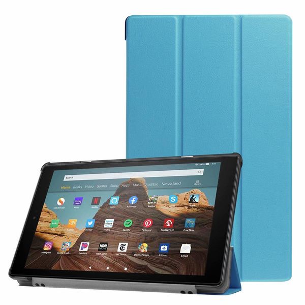 

magnetic trifold leather case tablet for kindle fire hd10 2017 2019 100pcs/lot