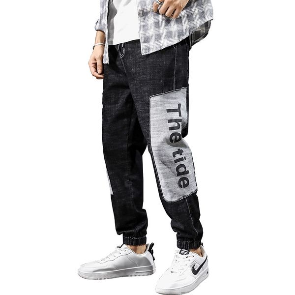 

hip hop harem jeans streetwear denim trousers korean style clothes oversized pants men fashions blue jeans harajuku joggers