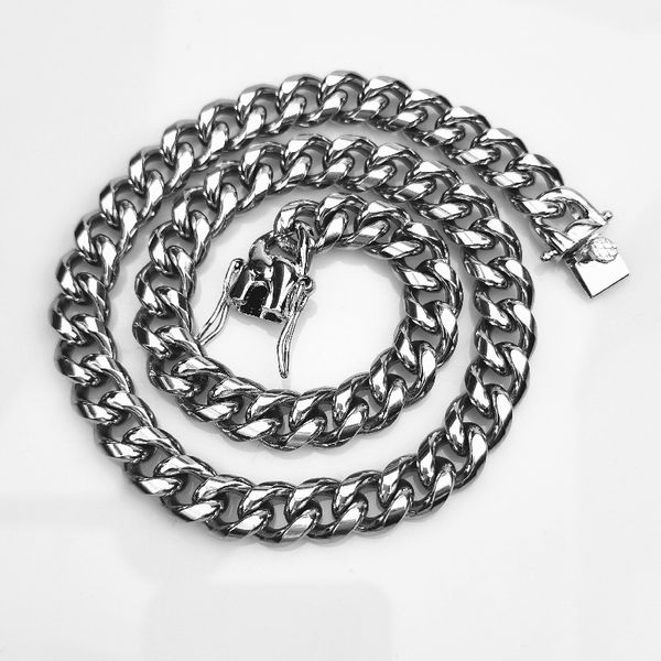 

miami 10mm stainless steel cuban link jewelry chain stainless steel chain necklace for men hip-hop, Silver