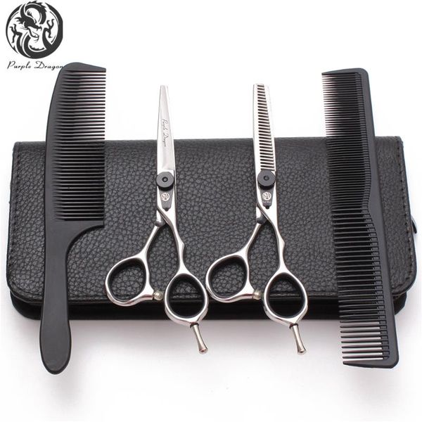 

suit 5.5" 16cm jp 440c purple dragon haircut set thinning shears cutting scissors professional hair scissors combs add bag z9015