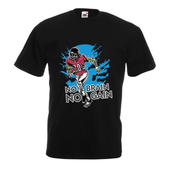 

2019 new men's no brain no gain zombie player - quotes men's t-shirt tee shirt