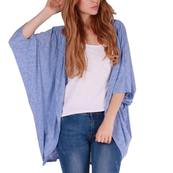 

autumn women solid cardigans summer half batwing sleeve v-neck loose casual open stitch short outwears plus size 3x 8l1163, Black;brown