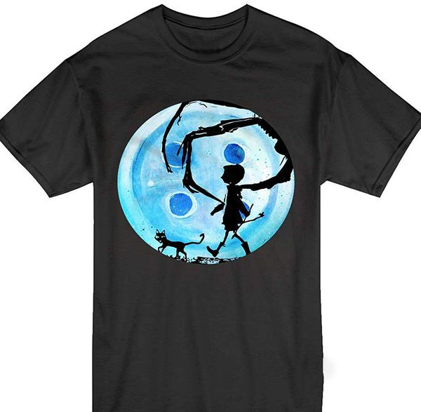 

coraline blue full moon nightmare cat halloween horror button tshirt tee shirt custom printed