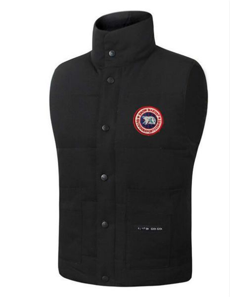 

2020 new mens tyle real feather down winter fashion vest bodywarmer advanced waterproof fabric fire frhinoceros, Black;white