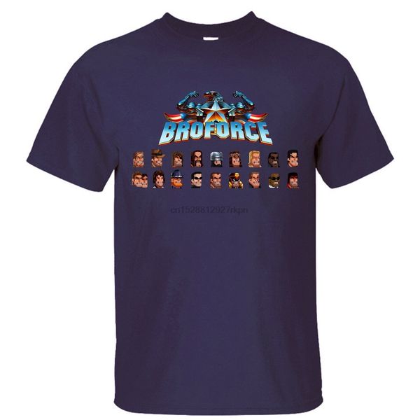 

хлопок с коротким рукавом broforce логотип футболки для мужчин темно-синий l