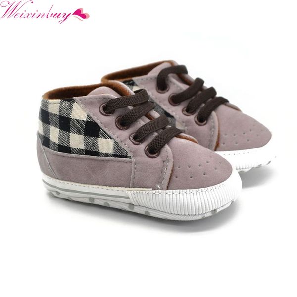 

all season baby boy pu plaid shoes casual sneaker soft sole crib shoes baby 0-18m