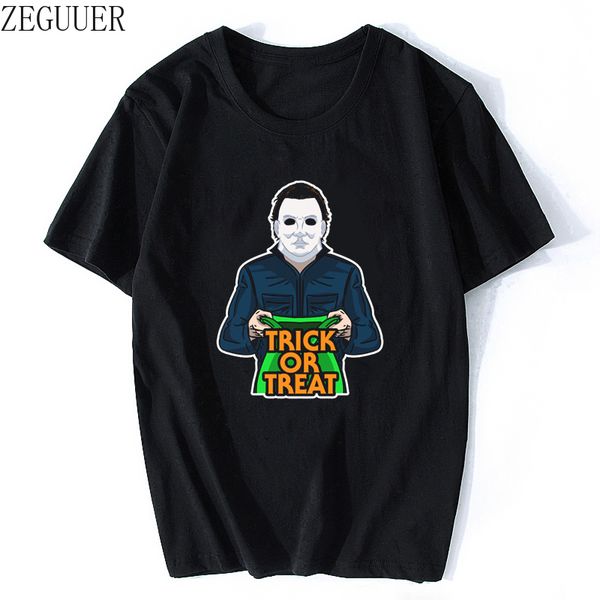 

men t-shirt michael myers halloween tshirt harajuku streetwear funny print cotton short sleeve soft plus-size cool tee top