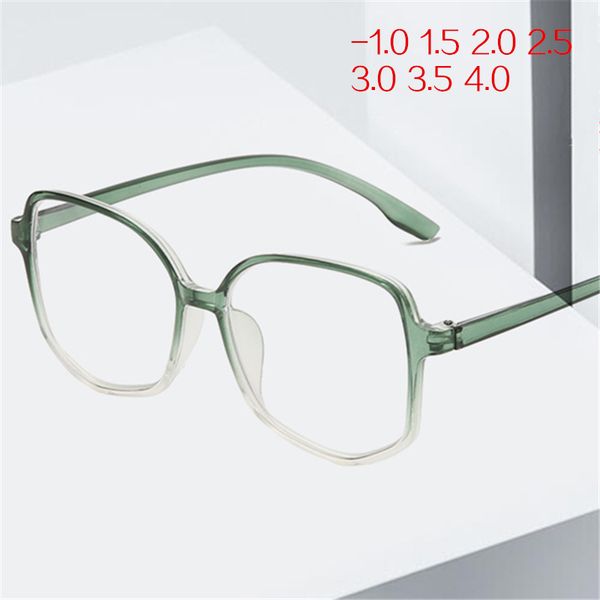 

fashion sunglasses frames -1.0 1.5 2.0 2.5 3.0 3.5 4.0 finished myopia glasses women men vintage oversized eyeglasses student shortsighted e, Black