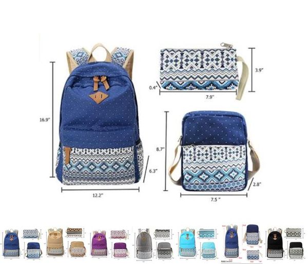 

bookbag canvas teen school bag purple laplightweight girls with pen case and student bags and for boys shoulder 3pcs backpack inldd
