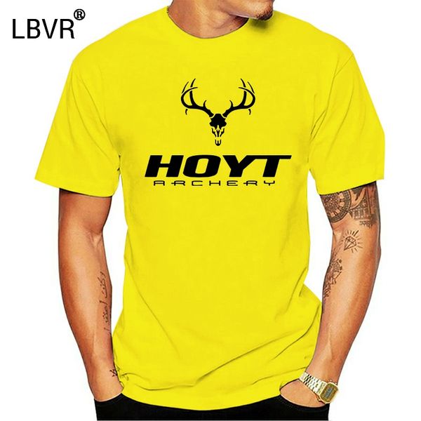 

new hoyt archery logo men's t-shirt black and white c humorous tee shirt