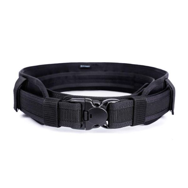 

waist support tactical cs waistband + outer inner belt compatible with molle load reduction kit, Black;gray