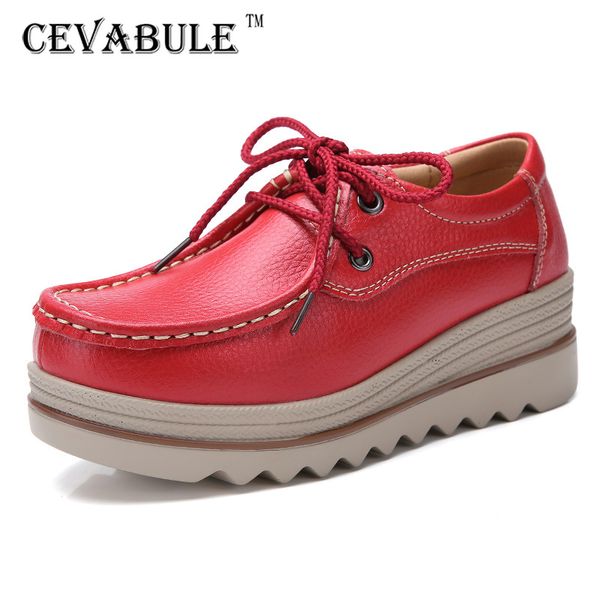 

cevabule genuine leather lace rocker shoe hollow thick air women's leisure single mothers'shoes sloping heels cqy-p1918-1, Black