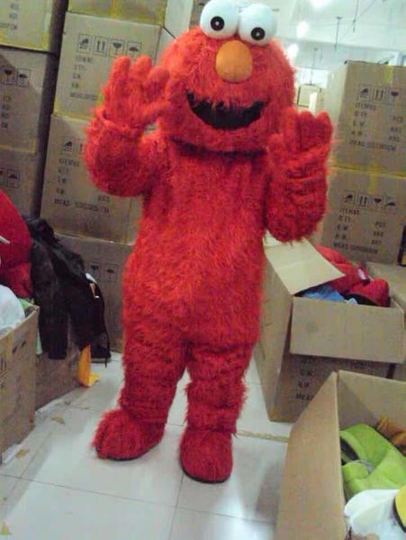 

2017 dadults elmo mascot costume sales long fur elmo mascot costume, Red;yellow