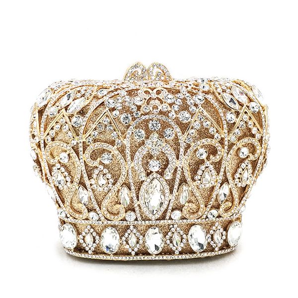 

xiyuan women flower crystal evening bags hard case gift box metal handbags and purses bridal wedding party clutch bag