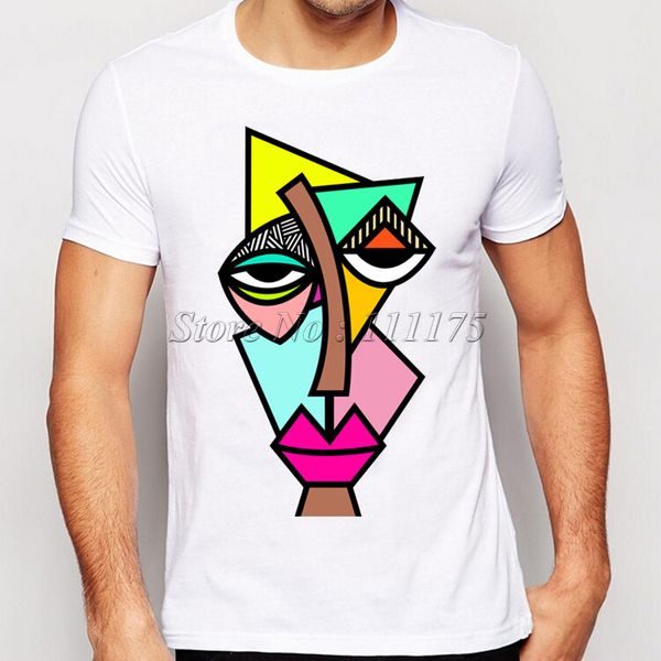 

2019 men's abstract drawing t-shirt funny painted tee shirts hipster cool