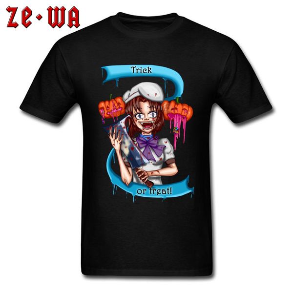 

2018 halloween day t shirts horror girl image vinatge men tshirt leisure funny cartoon anime t-shirt mens summer