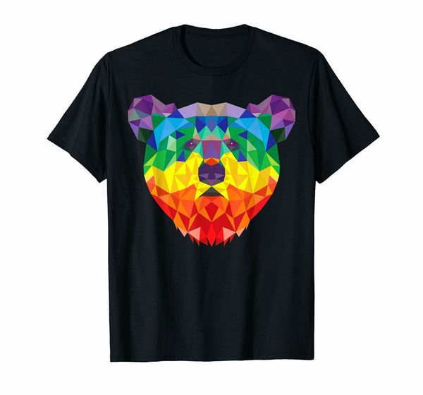 

геометрическая медведь lgbt флаг gay pride футболка на заказ graphic tees tee shirt