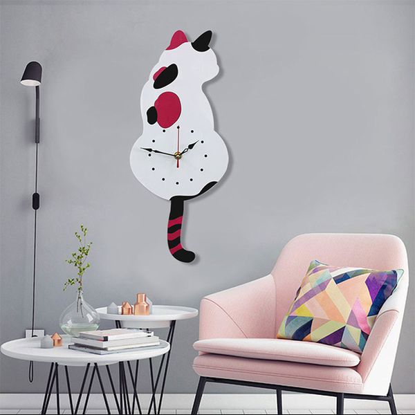 

decorativ vintage cat clock cafe office home kitchen wall decor clock design art large wall gift home wallclock