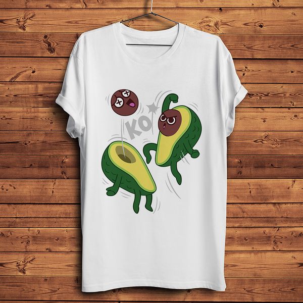 

cute avocado boxer fight funny t shirt men new white casual tshirt homme fresh style kawaii streetwear short t-shirt