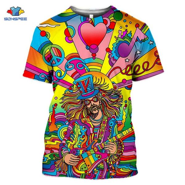 

anime hippie musician men pop art psychedelic homme 3d print shirts comics horror comics men clothing