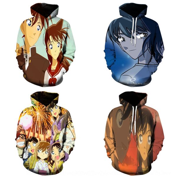 

young detective conan 3d printed slim hooded travel wear young detective pulloversweater pullover conan 3d printed slim pullover hooded swea, Black