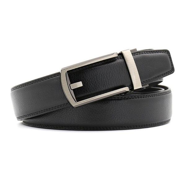 

man leather belt genuine formal comfort click belt with for men as seen leather brown steel black and v3v1, Black;brown