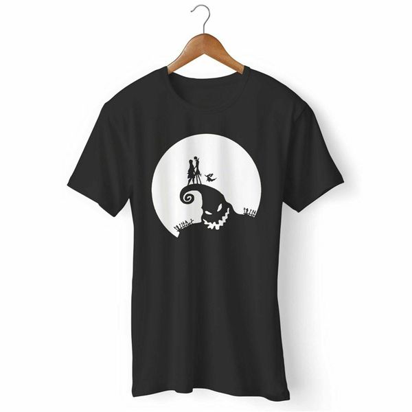 

new nightmare before christmas jack and sally silhouette t-shirt usa size em1 humorous tee shirt