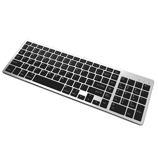 Bluetooth-Tastatur, ultradünn, tragbar, 102 Tasten, kabellose BT-Touchpad-Tastatur mit Scherenfüßen