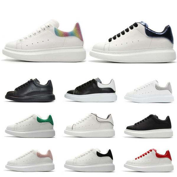 

leather shoes luxury women men genuine leather suede platform flat casual shoe lace up reflective triple vintage platform sneakers, Black