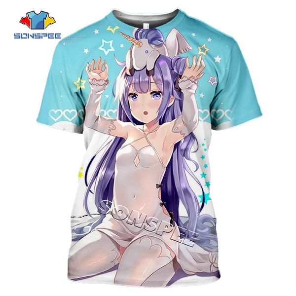 

anime games azur lane summer homme pullover clothing 3d print shirts hentai plus size graphic men clothing
