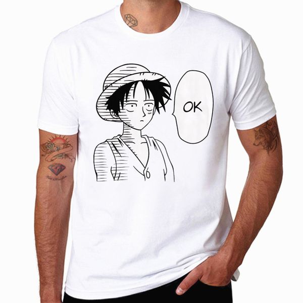 

funny one piece t shirt men's summer short-sleeved casual shirt cool tshirt hip-hop luffy round neck street print t-shirt