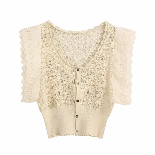 

new women fashion hollow out lace embroidery patchwork knitted casual slim thin sweater ladies sweet buttons sweater s257, White;black