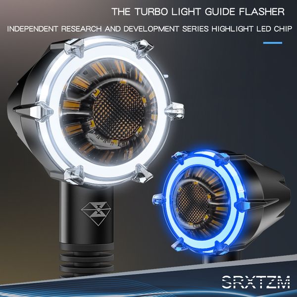 

srxtzm 1 pair motorcycle modified turning signals daytime llight high bright waterproof led steering light 12v warning light