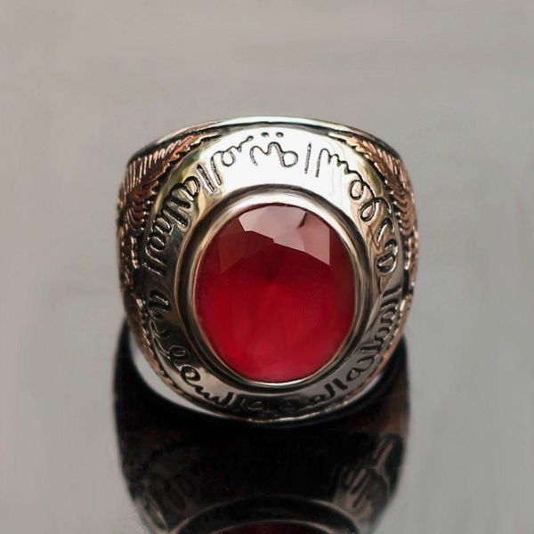 

925 sterling silver ring мужчины стиль vintage красный овальный природные агат