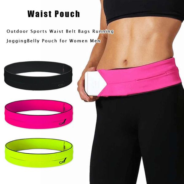 

waist support professional milk silk outdoor sports belt bags camping running jogging fitness cycling trail belly pouch for women men, Black;gray