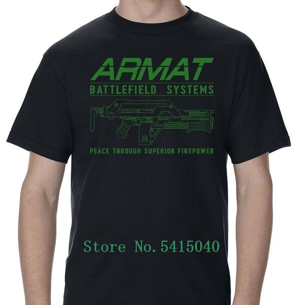 

design style new t shirt men summer o-neck summer armat systems m41a pulse rifle logo green print tee shirt
