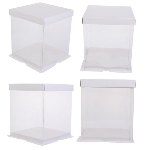 

gift wrap 4pcs cake packaging box container transparency wrapping