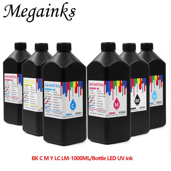 

ink refill kits 6color 1000ml soft / hard led uv for roland mimaki mutoh dx3 dx4 dx5 dx6 dx7 printhead or flatbed inkjet printer