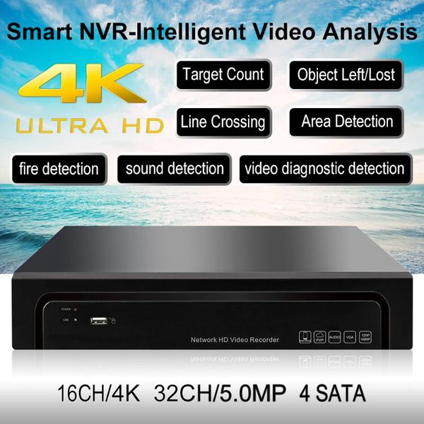 

kits 16ch*4k 8mp /32ch*5mp network surveillance video recorder 4 sat.265/h.264 5mp onvif smart analysis cctv nvr, Black;white
