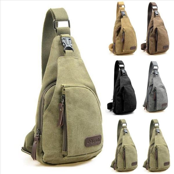 

waist bag 2018 brand new men vintage canvas leather satchel shoulder sling chest pack bag drop shipping